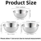 Tigelas de salada de aço inoxidável de 17/19/22 cm