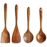 Conjunto de utensílios de cozinha de madeira, espátula doméstica, colher, colher de salada, garfo, colher para mexer, conjunto de cozinha