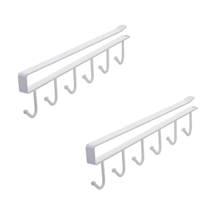 Suporte para canecas de café, suporte para ganchos de cozinha, 6 ganchos