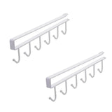 Suporte para canecas de café, suporte para ganchos de cozinha, 6 ganchos