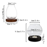 Porta-velas de vidro transparente redondo