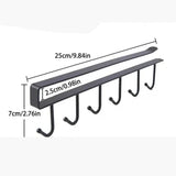 Suporte para canecas de café, suporte para ganchos de cozinha, 6 ganchos