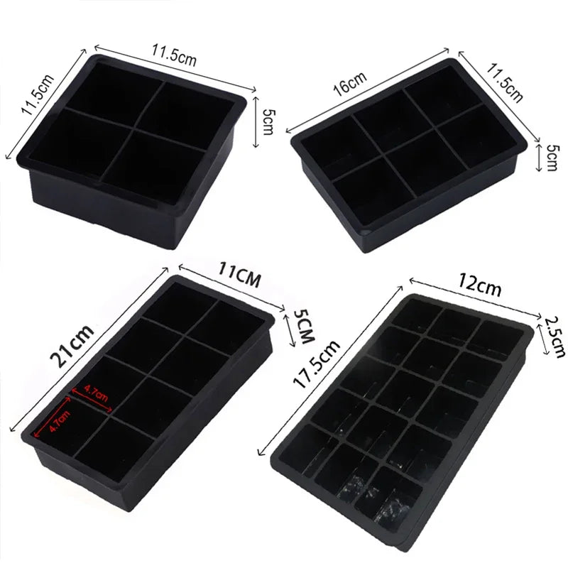 Moldes de Cubo de Gelo de Silicone Moldes de Gelo Esféricos Reutilizáveis 4/6/8/15