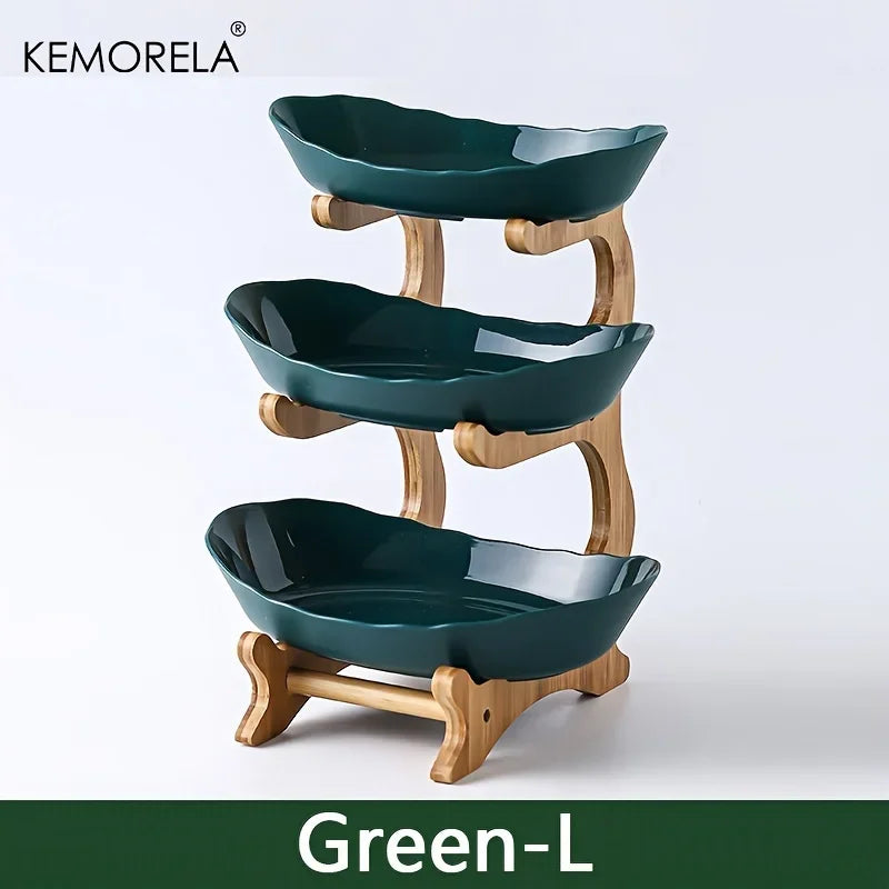 Fruteira de madeira moderna de 2/3 camadas