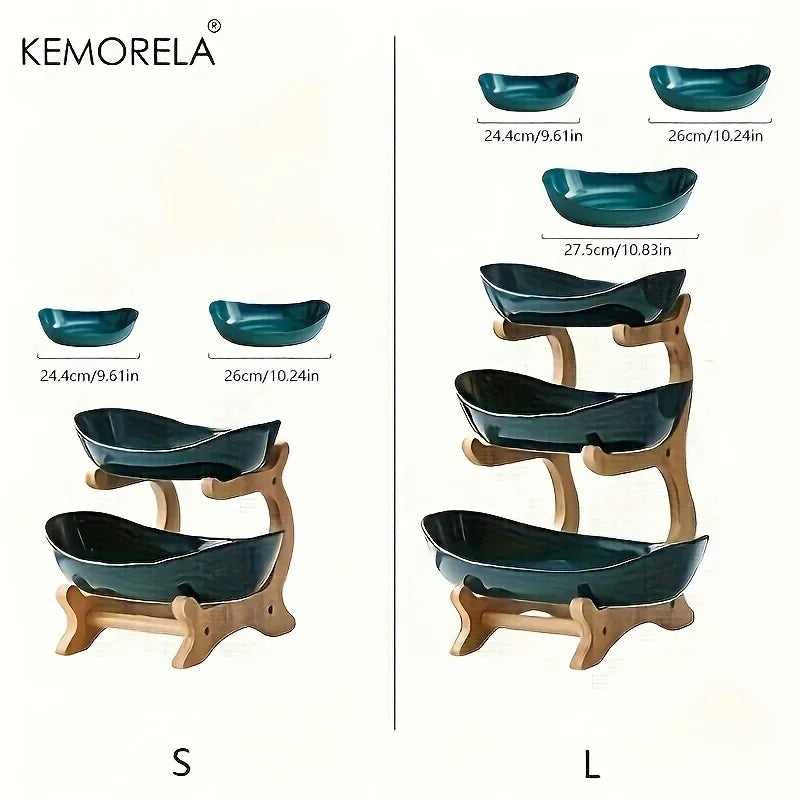 Fruteira de madeira moderna de 2/3 camadas