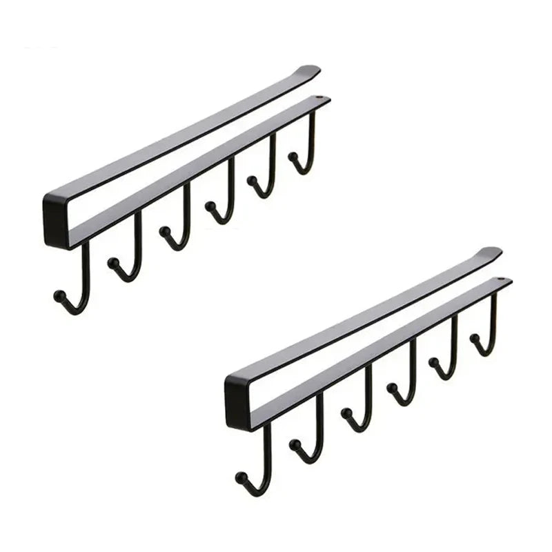 Suporte para canecas de café, suporte para ganchos de cozinha, 6 ganchos